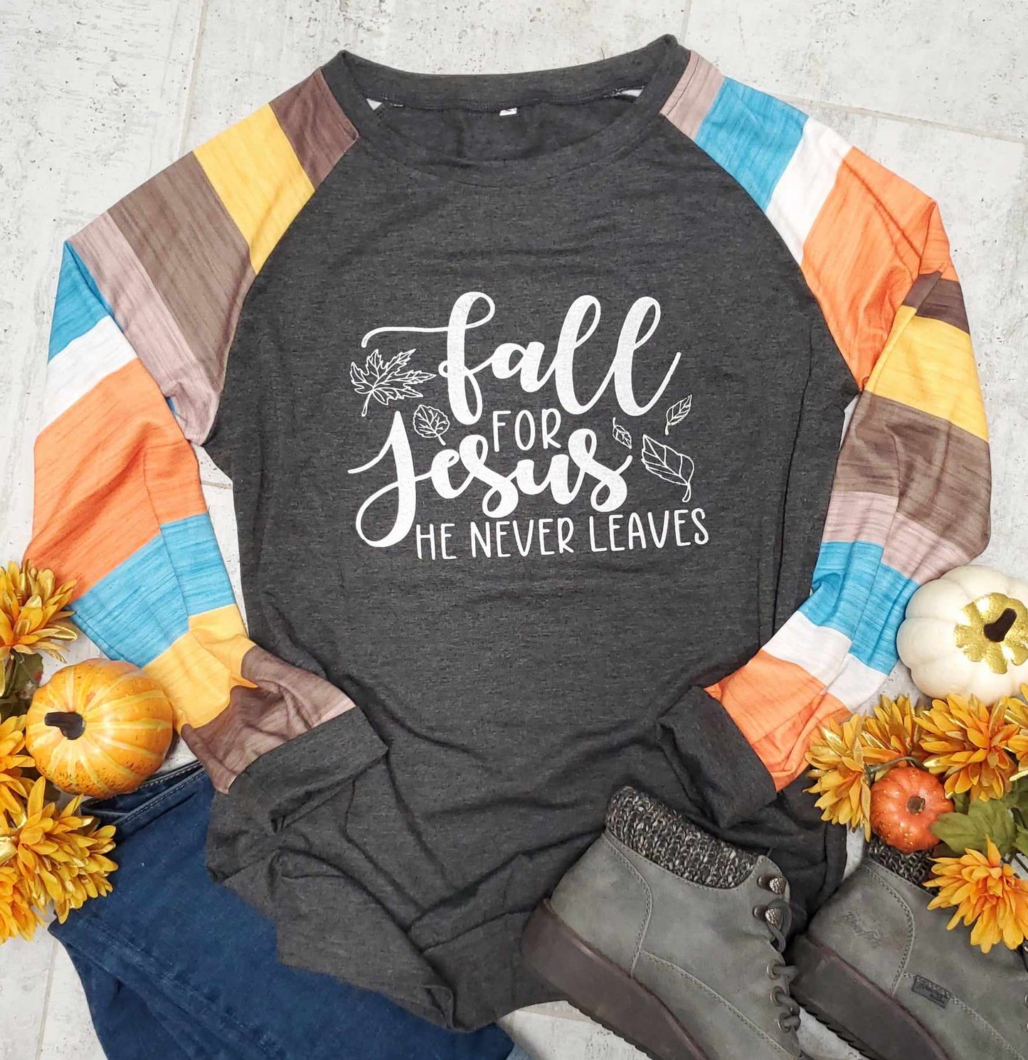 Fall for Jesus (color-block sleeves)